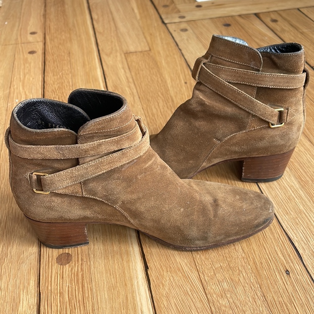 Saint Laurent Suede Blake Jodhpur Ankle Boots - Picture 2 of 5